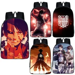16 Inch Anime Cartoon Attack On Titan Backpacks Children Portable Bookbag Teenagers Large Capability School Rucksack Gift