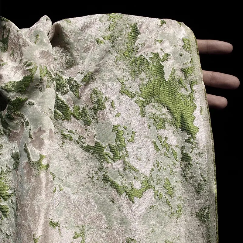 Pinkish-green textured jacquard fabric gradient artistic clothing design
