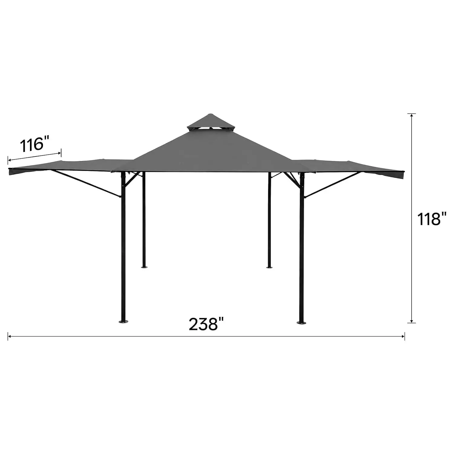 Foldable Carport Canopy, Galvanized Steel Frame Outdoor Vehicle Shelter, 20x9.6 FT, Customized