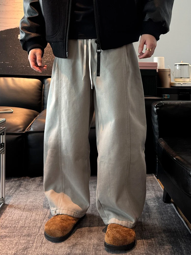 

Мужские джинсы Waed Denim: повседневные, свободные, прямого кроя, в американском ретро-стиле, модные, городские, со средней посадкой, на молнии