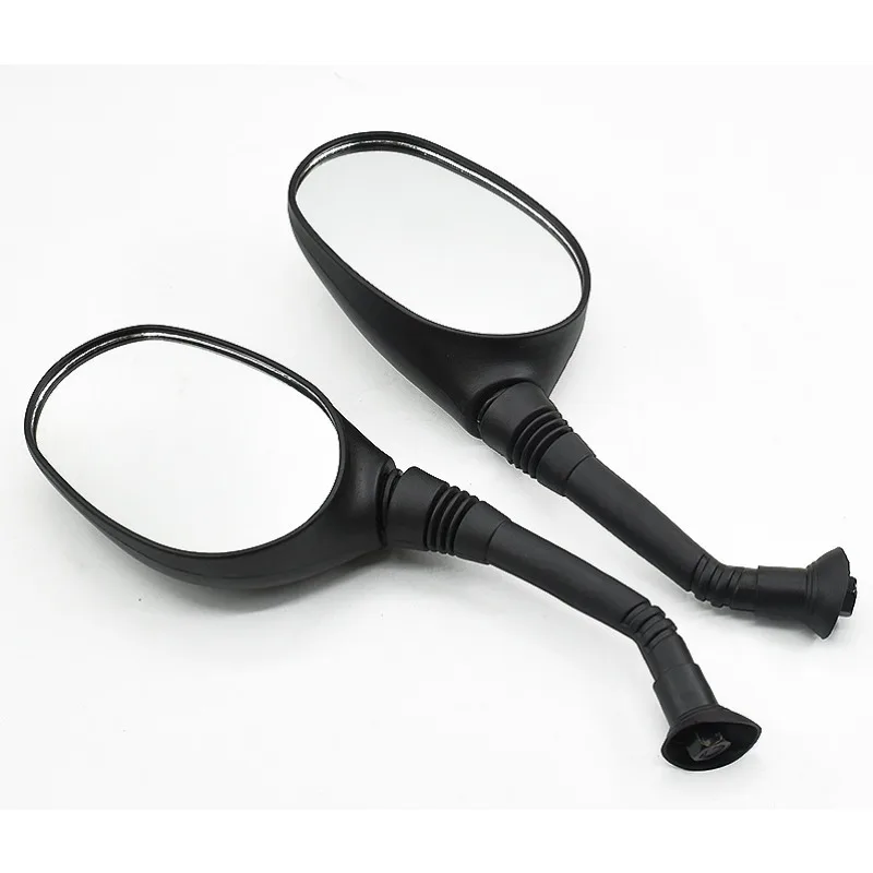 2pcs 6mm 8mm Motorcycle Rearview Mirror Scooter E-Bike Rearview Mirrors Electromobile Back Side Convex Mirror Classic Oval