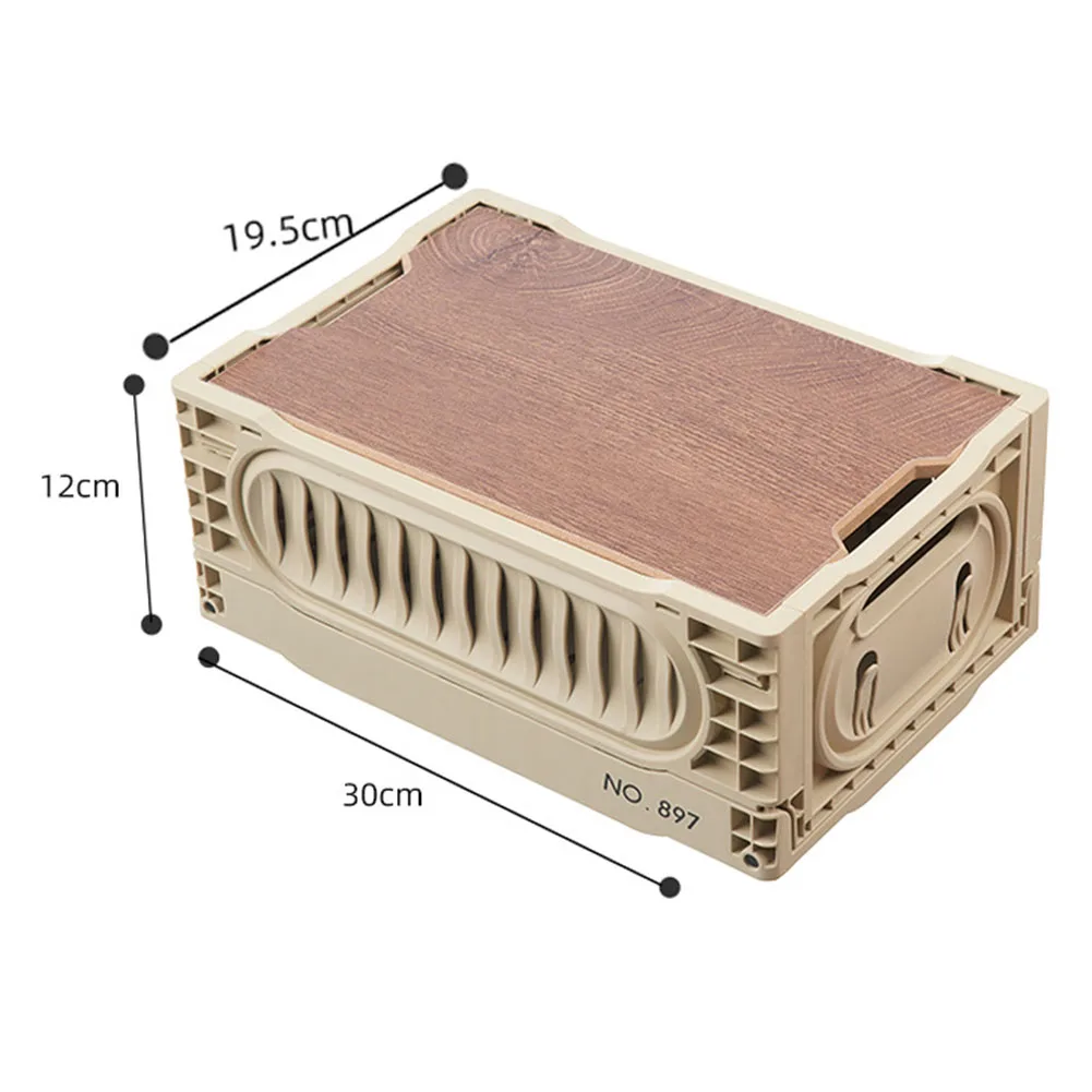 

Folding Basket Collapsible Basket Camping Gear Detachable Wooden Board For Camping For Outdoor Activities Green