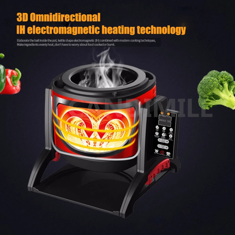 220V 6L Automatic Drum Cooking Machine Household Stir Frying Wok Intelligent Cooking Pot Robot Rice Cooking Machine