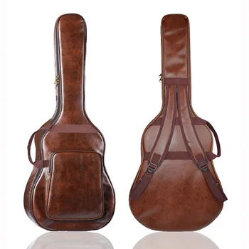 Mochila de guitarra impermeable de cuero PU acolchado grueso, estuche de transporte grueso, accesorios para instrumentos musicales, 40-41