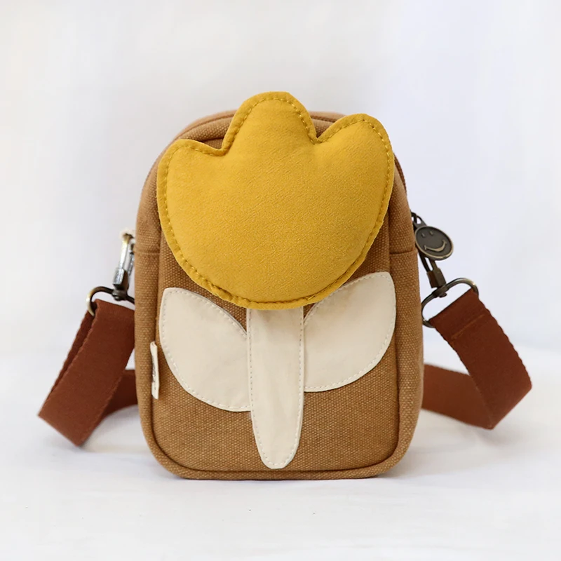 Vrouwen Tas Canvas Tas Mode Creatieve Persoonlijkheid Tulp Schouder Crossbody Tas Dames Grappige Handtas En Portemonnees