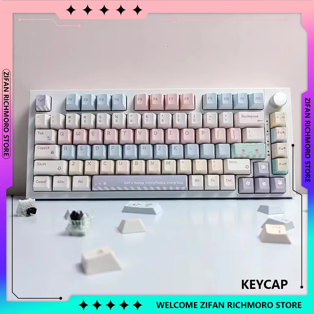 MOA Cherry Candy Keycap PBT Dye Sublimation Mechanical Keyboard Keycap Colorful Personalise Custom Cute PC Accessories Gifts