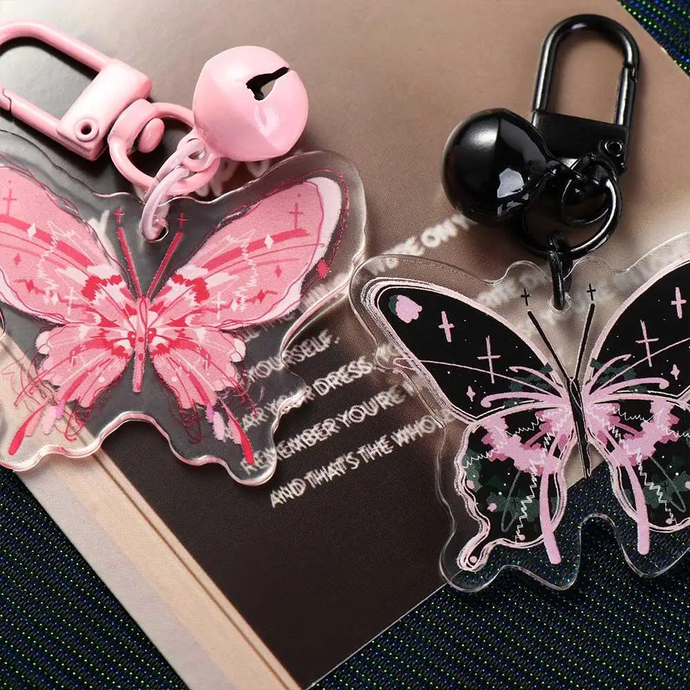 Kawaii Creative Butterfly Keychain Cute Fashion Y2K Butterfly Pendant Funny Korean Style Acrylic Keyring Hanging Accessory