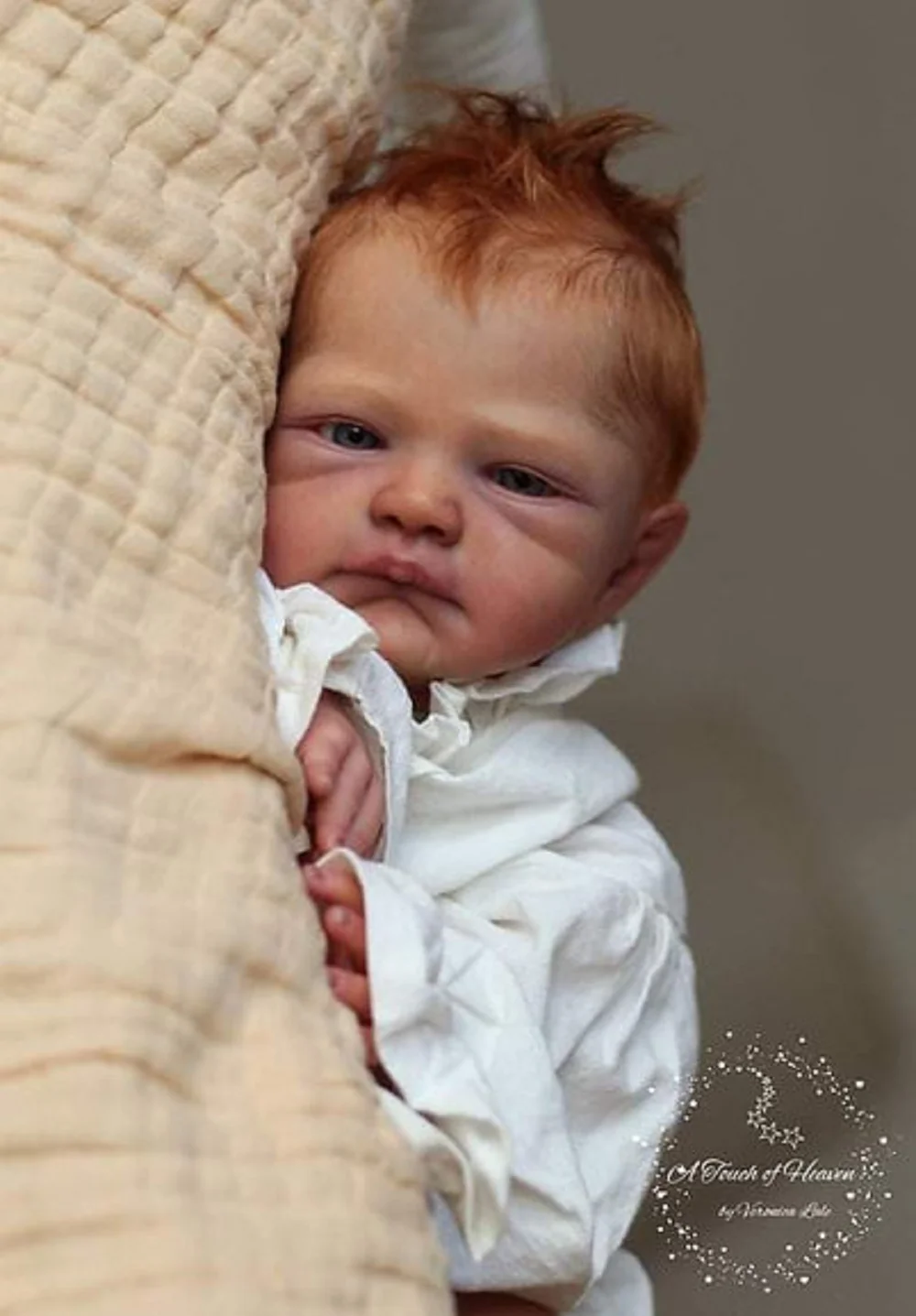 リアルな生まれたばかりの赤ちゃん人形,リアルな生まれ変わった赤ちゃんの人形,オープンアイ,笑い,ルートヘア,柔らかい生地,3Dペイントスキン,18-20in