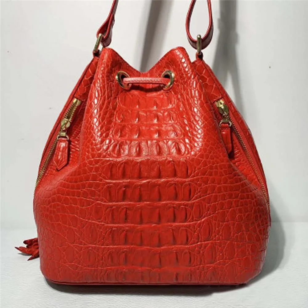 hongsen crocodile bag  female  Single shoulder Bucket fashion  Women's single shoulder  women Travel