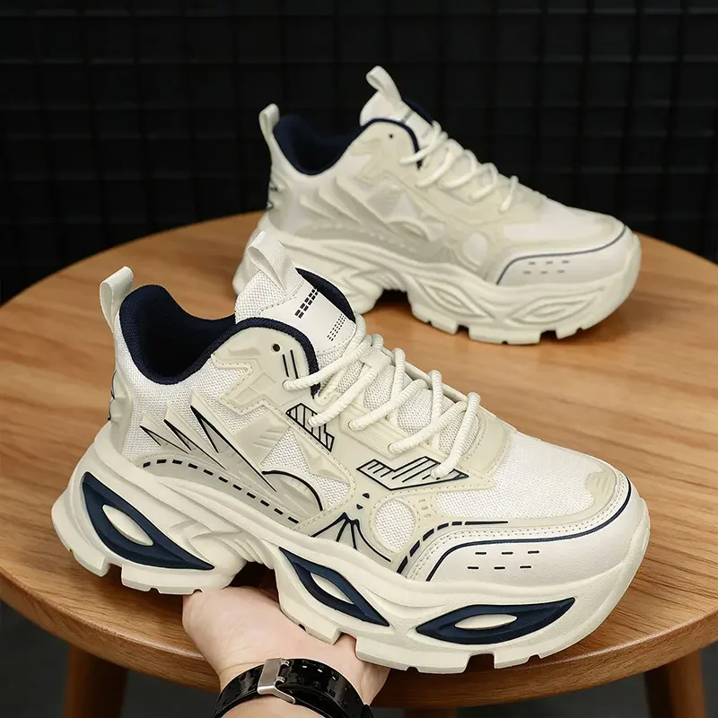 2026 new comfortable and fashionable casual mecha shoes autumn new men's shoes sports shoes trendy shoes dad shoes