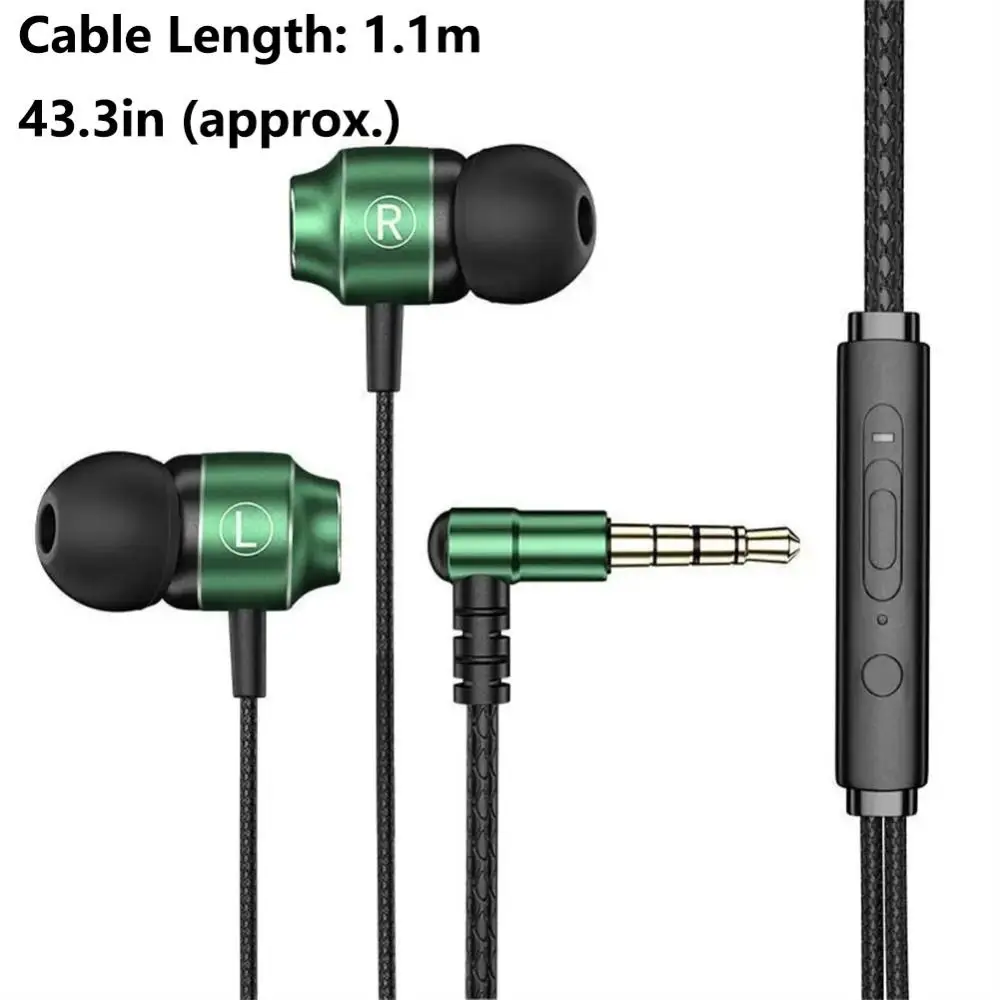 Écouteurs intra-auriculaires portables de 3.5mm, casque filaire stéréo, basses profondes, suppression du bruit, Microphone intra-auriculaire