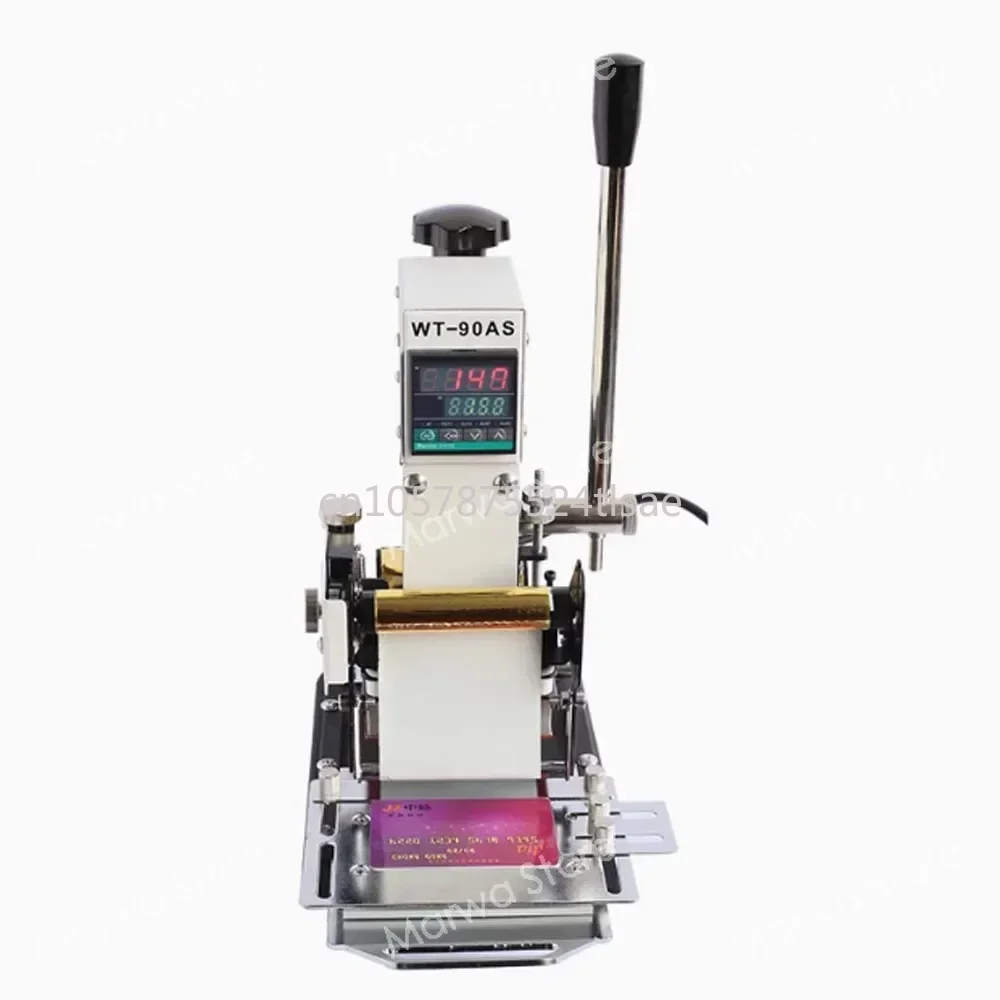 WT-90AS Digital Display Manual PVC Card Embossed Stamping Machine Hand Pressure Fully Automatic Embossed Silver Stamping Machine