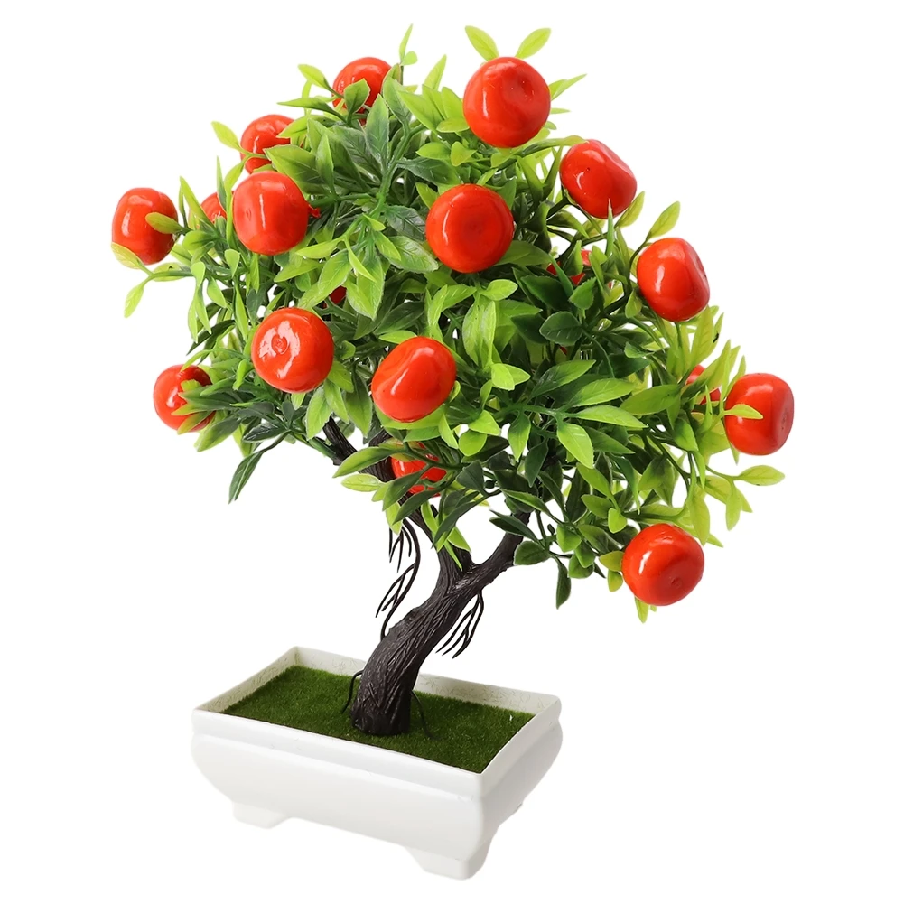 

Artificial Orange Tree Valentine's Day Mother's Day Height 26cm Plastic 80g Diameter 22cm Easy To Clean Green
