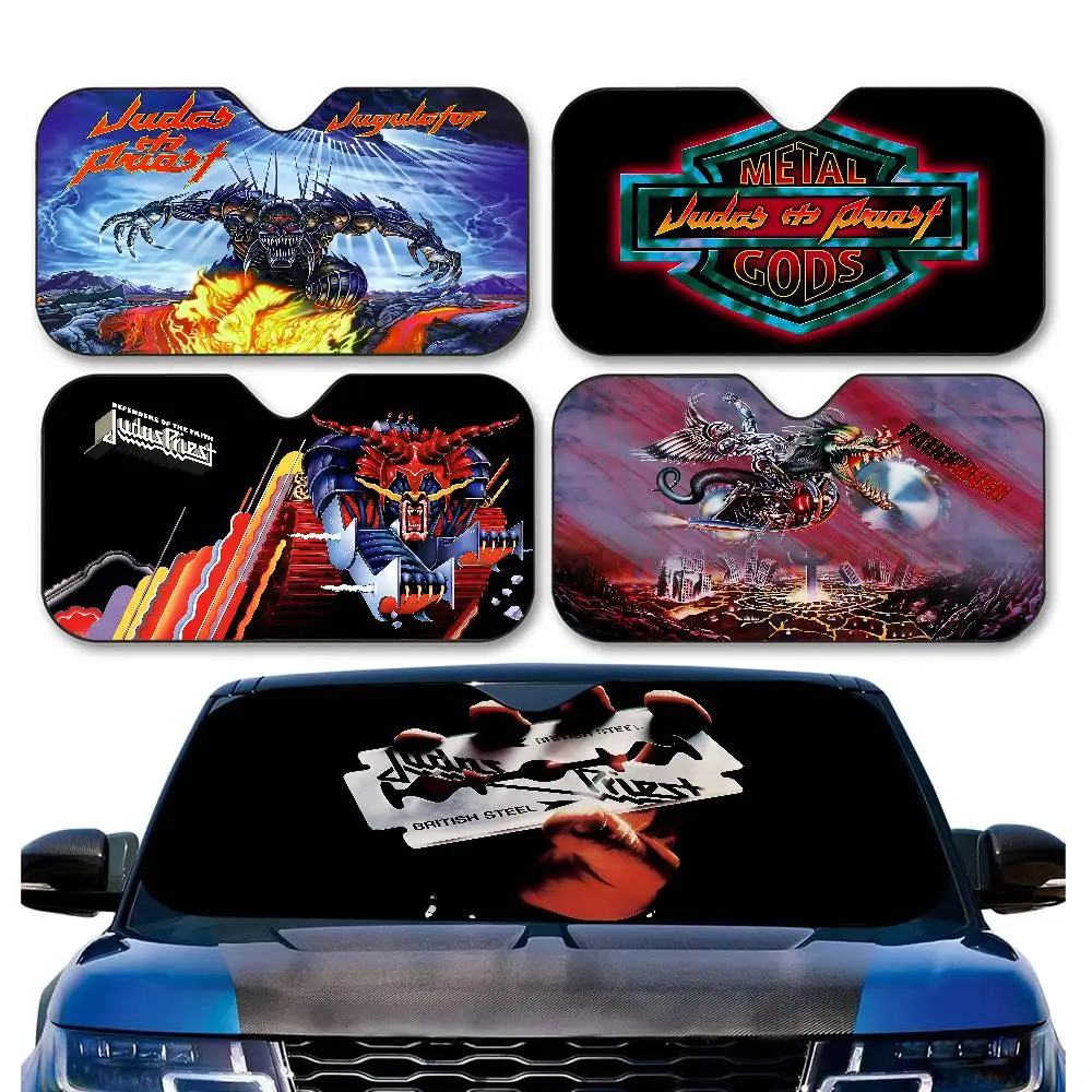 

Band Judas Priest Windshield Sunshade Anime Cute Car Front Windshield 70x130cm Sun Visor Heat Reflector