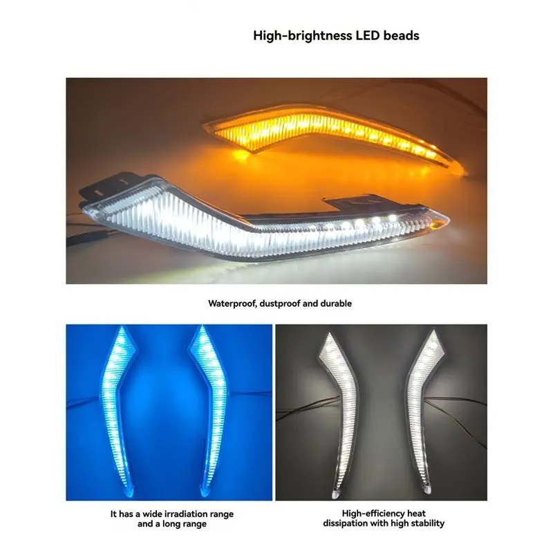LED النهار تشغيل ضوء DRL الضباب مصباح ثلاثي الألوان لتويوتا كورولا L/LE/XLE الهجين ليفين 2020-2022 اكسسوارات السيارات