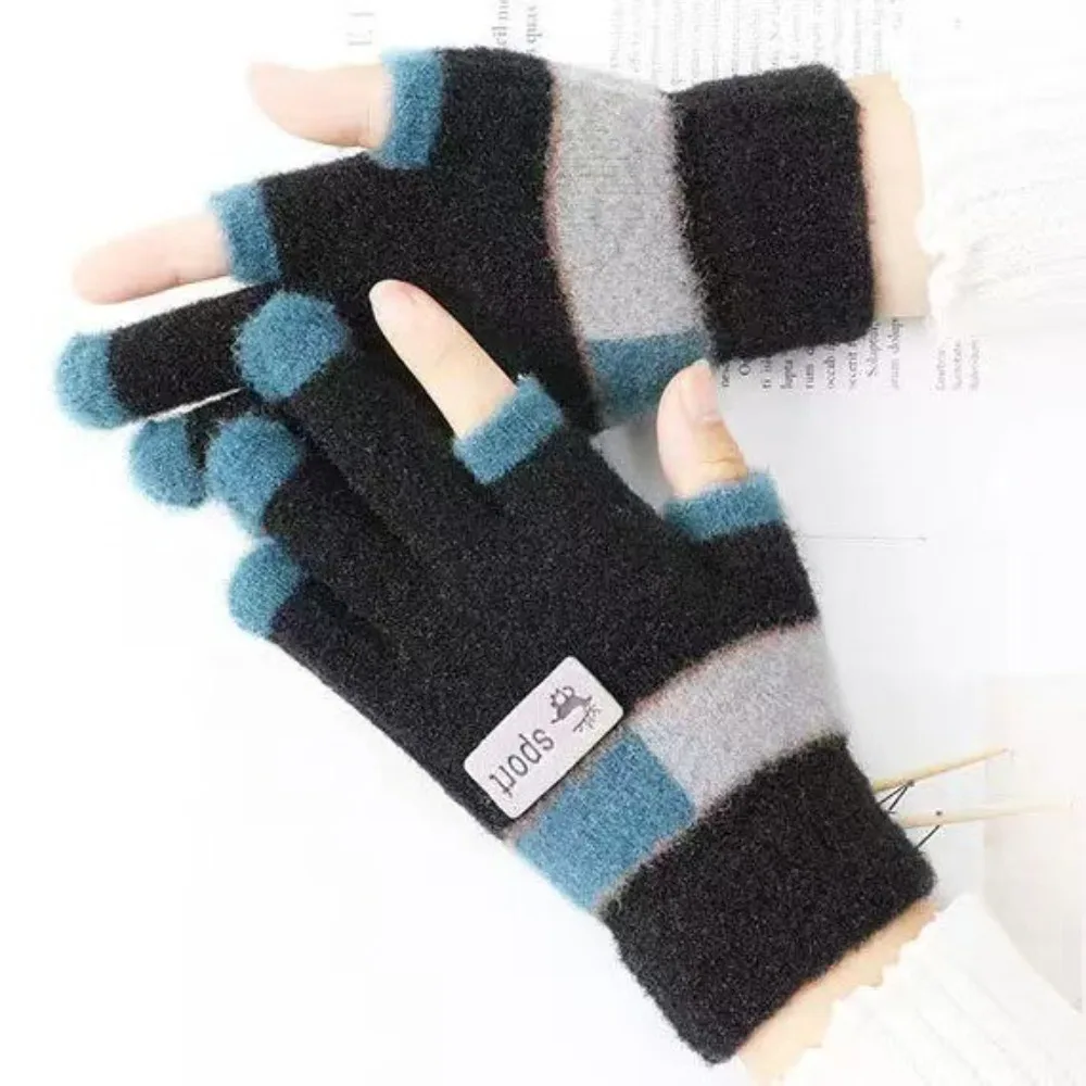 

6-13Years Old Cute Warm Winter Gloves Coldproof Candy Color Children Mittens Elastic Windproof Knitted Gloves Toddler