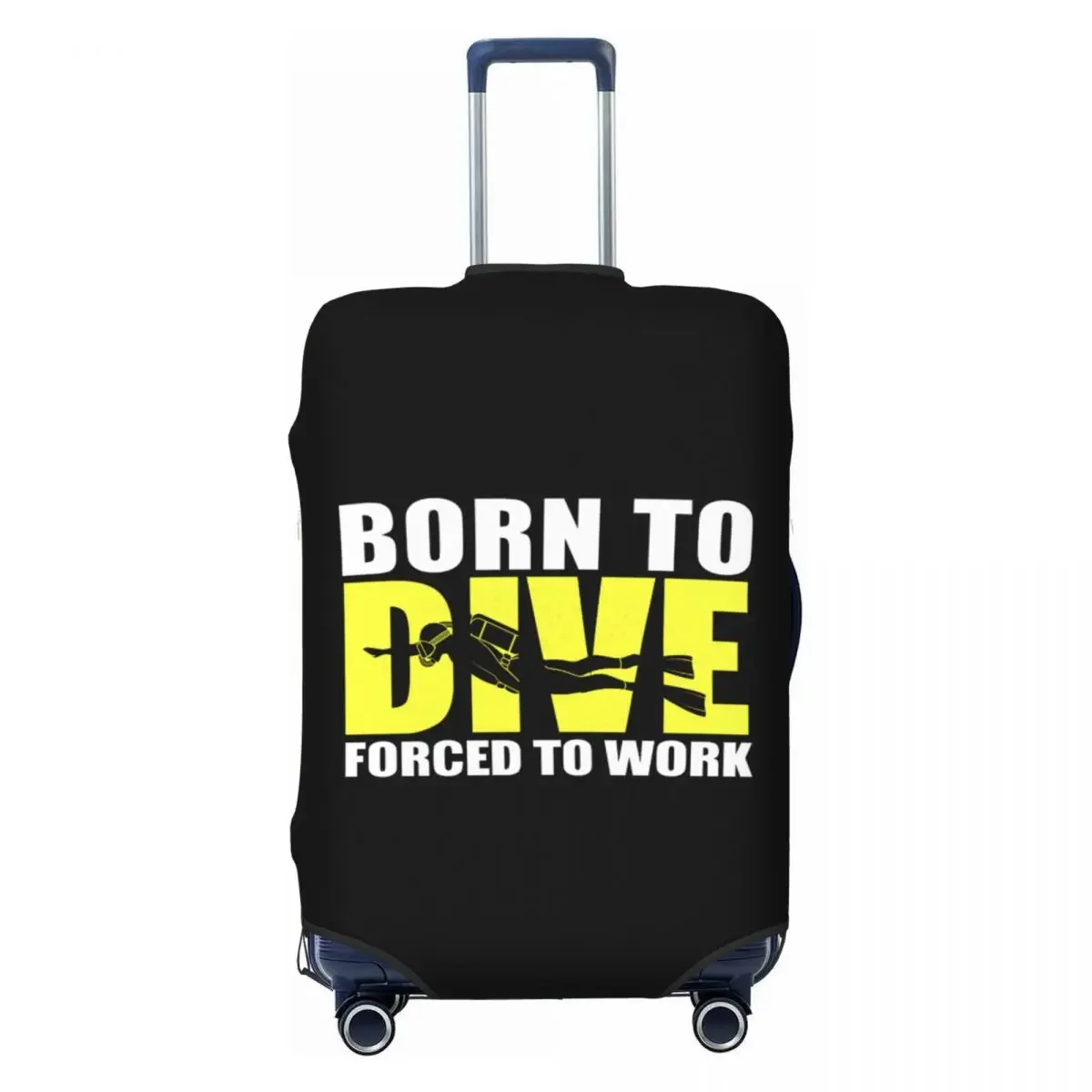 Custom Born To Dive Luggage Cover Protector Fashion Diver Scuba Diving Travel Suitcase Protective Cover for 18-32 Inch