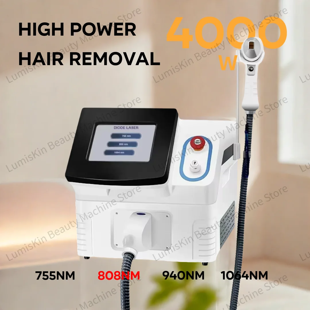 ‌ 2025 جديد 755nm 808nm 940nm 1064nm ديود آلة إزالة الشعر بالليزر نظام التبريد غير مؤلم الوجه الجسم لنزع الشعر ‌