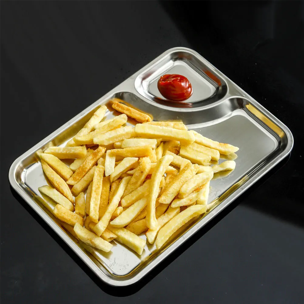 

Multi-Function Compact Stainless Steel Dumpling Plate Convenient Chips Dish Household Food Tray for Dumplings Steak