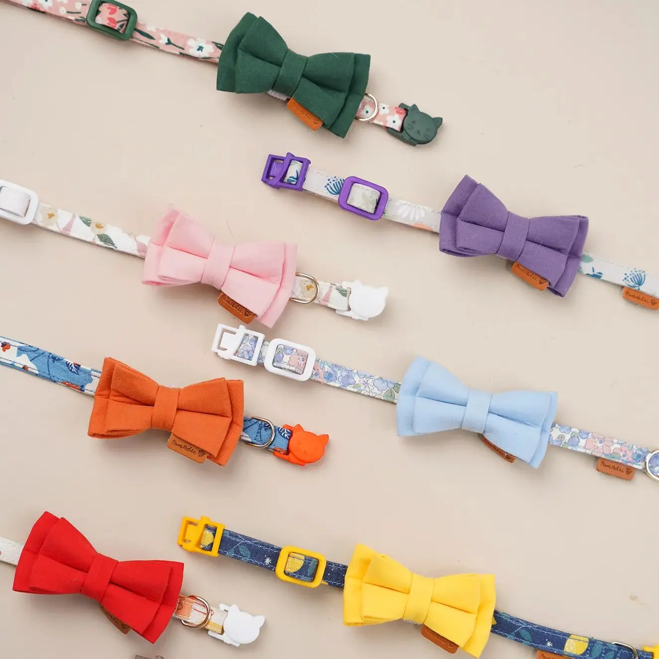 Cat Bow Safety Tie Collar Neck Collar Puppet British Short Hair Bow Anti-lost Cat Collar Multiple Colors Cute Collor