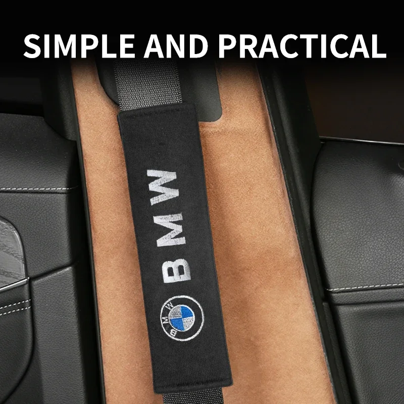 For BMW Car Seat Belt Covers Cotton Shoulder Protection Pads Accessories For BMW Power Performance M3 M5 X1 X3 X5 X6 E46 E39 E36