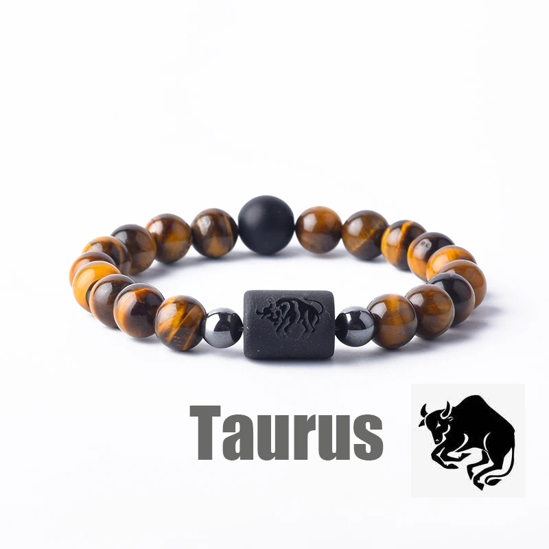 12 signes du zodiaque Constellation Bracelet à breloques Homme femmes multicouche oeil de tigre Bracelet amitié cadeau sagittaire verseau lion