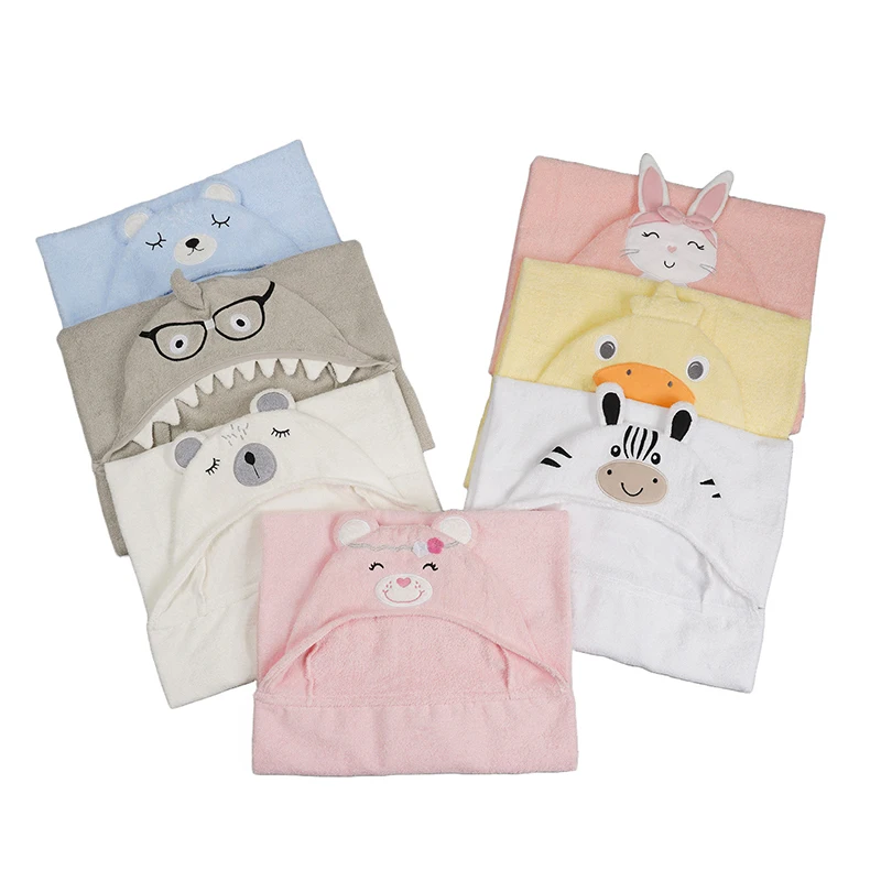 Lovely Infant Baby Bath Towel With Animal Hooded 100% Cotton Super Soft Strong Water Absorption Kids Gift