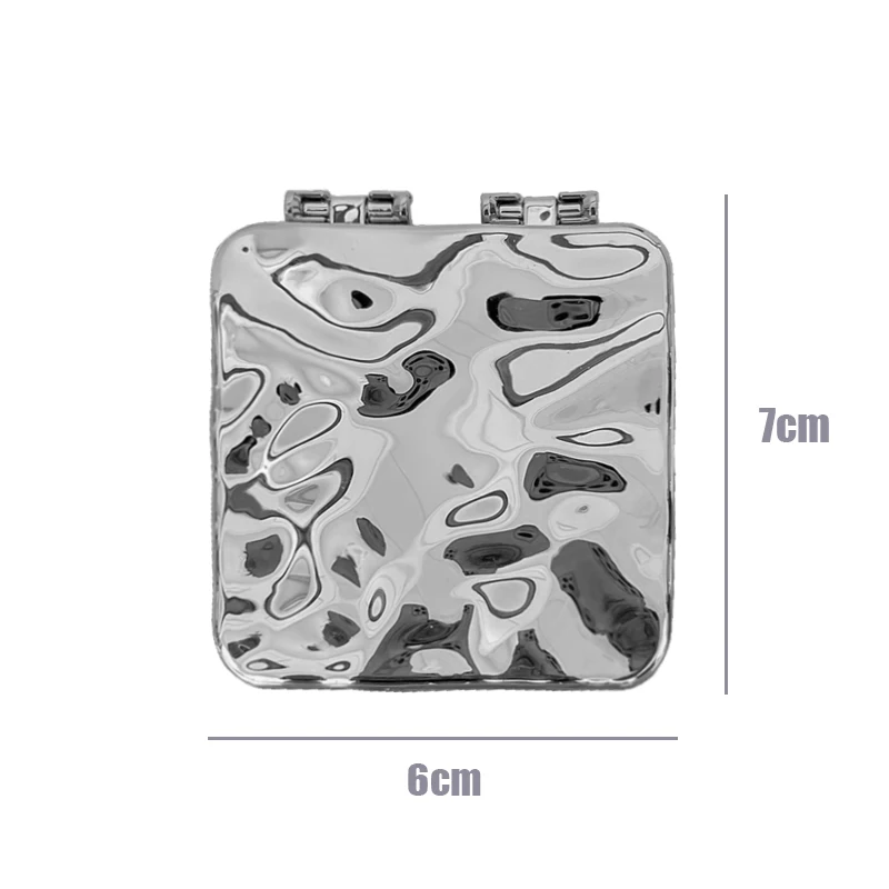 กระจกแต่งหน้าแบบพกพา Mini Pu ขยายพับได้ Double Solid เครื่องสําอางกระจกสองด้านกระเป๋าขนาดกะทัดรัด