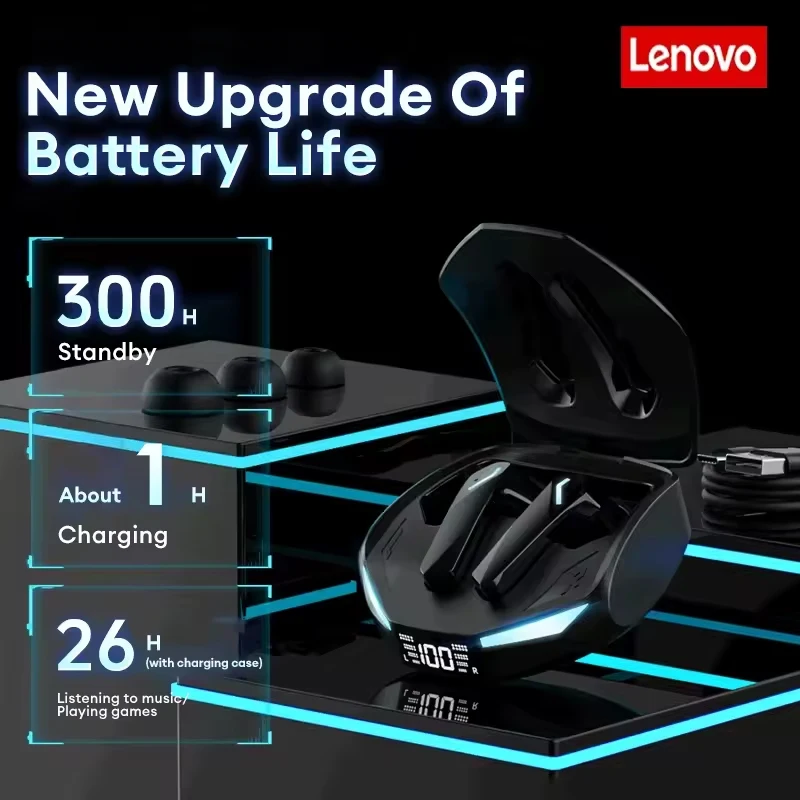 Lenovo XT53 Bluetooth 5.4 Earphones Ultra Low Latency With Long Standby Headphones HD Call Stereo Sound Music Gaming Earbuds