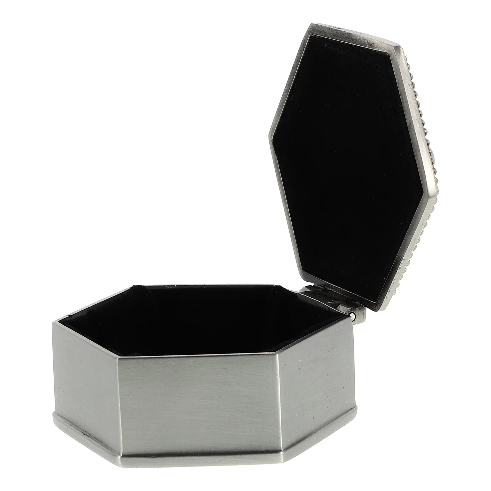 

Hexagonal Metal Jewelry Box Vintage Small Trinket Storage Case For Accessories Organizer Desktop Decor Rose Design