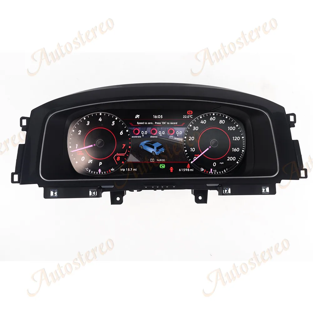Car Virtual Cockpit Digital Cluster For Volkswagen VW Golf 7 2013 Dashboard HeadUnit Entertainment Instrument Speed Meter Screen