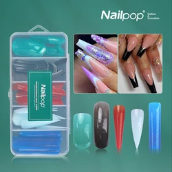 Nailpop Colorful Dual Form Molds for Poly Gel Nail Extension Set Multiple Shape Reusable Perfect for DIY Nail Art and Salon Use