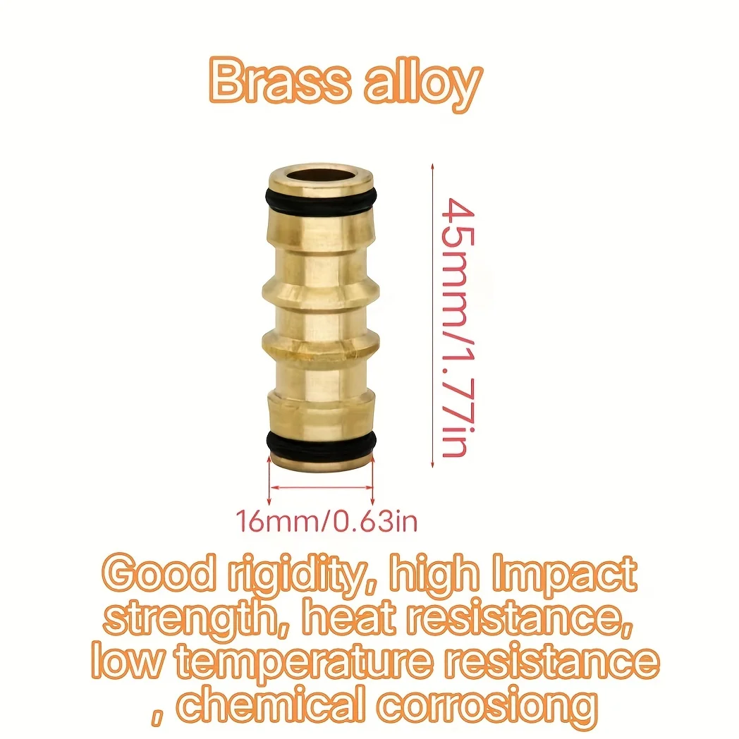 1-Pcs 2-Way Brass Garden Hose Connector - Dual Male Thread Coupler for Watering Pipe Repair & Extension