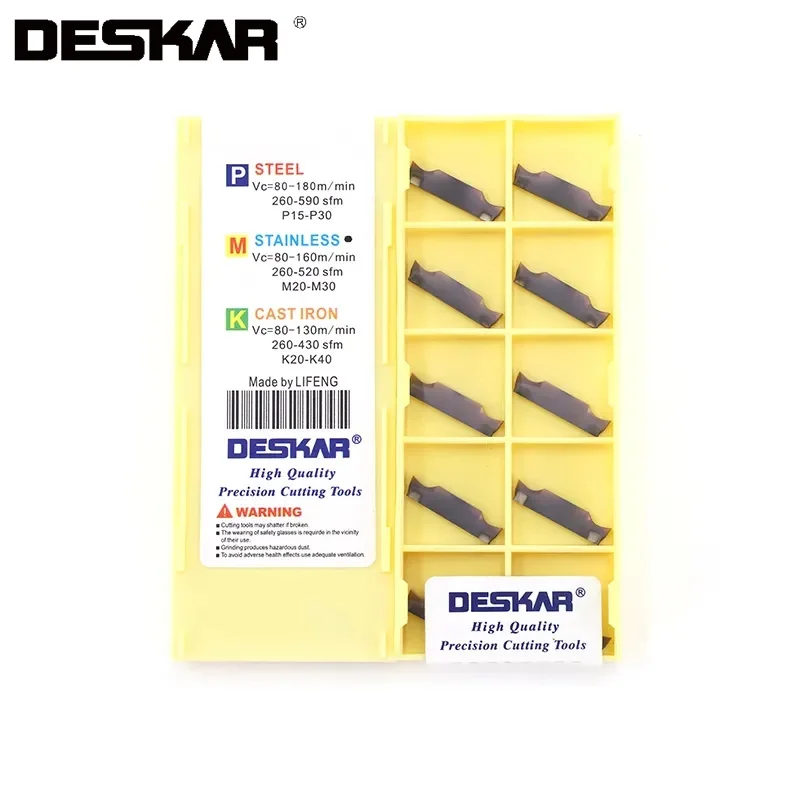 

10pcs Deskar Mggn150 Mggn200 Mggn250 Mggn300 Mggn400 Mggn500 R L Lf6018 Carbide Grooving Insert For Stainless Steel
