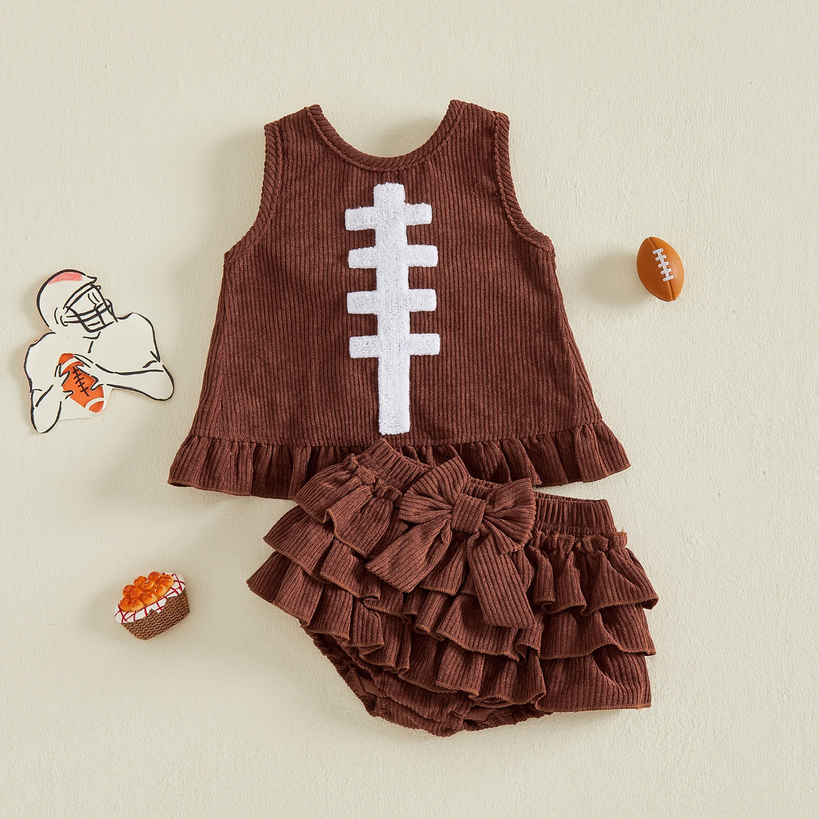 Fashion Baby Girls Corduroy Shorts Set Sleeveless Contrast Color Tank Top with Shorts Cute Baby Clothes Set