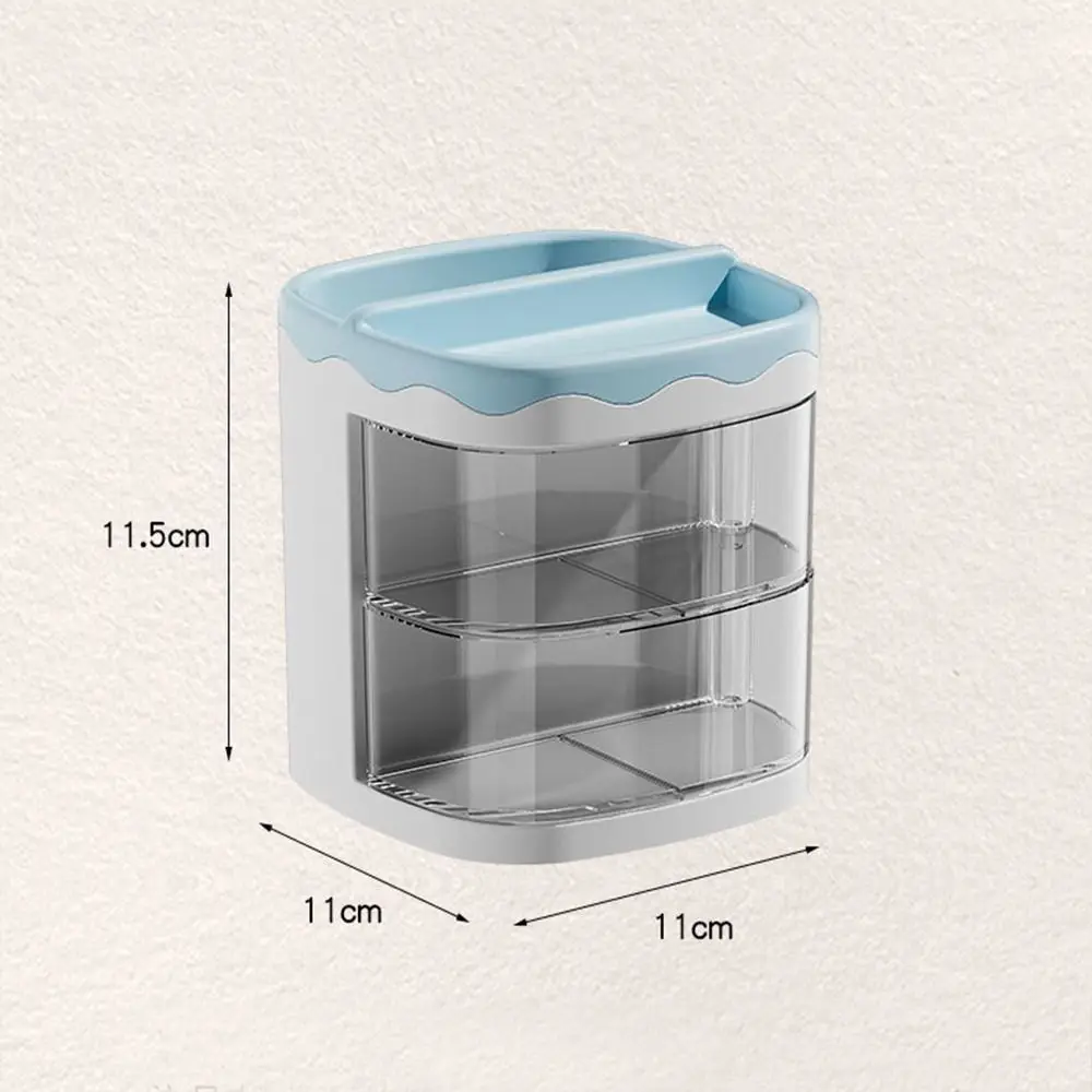 Organizador de escritorio multifuncional de plástico, soporte para teléfono, soporte giratorio para bolígrafo, papelería escolar