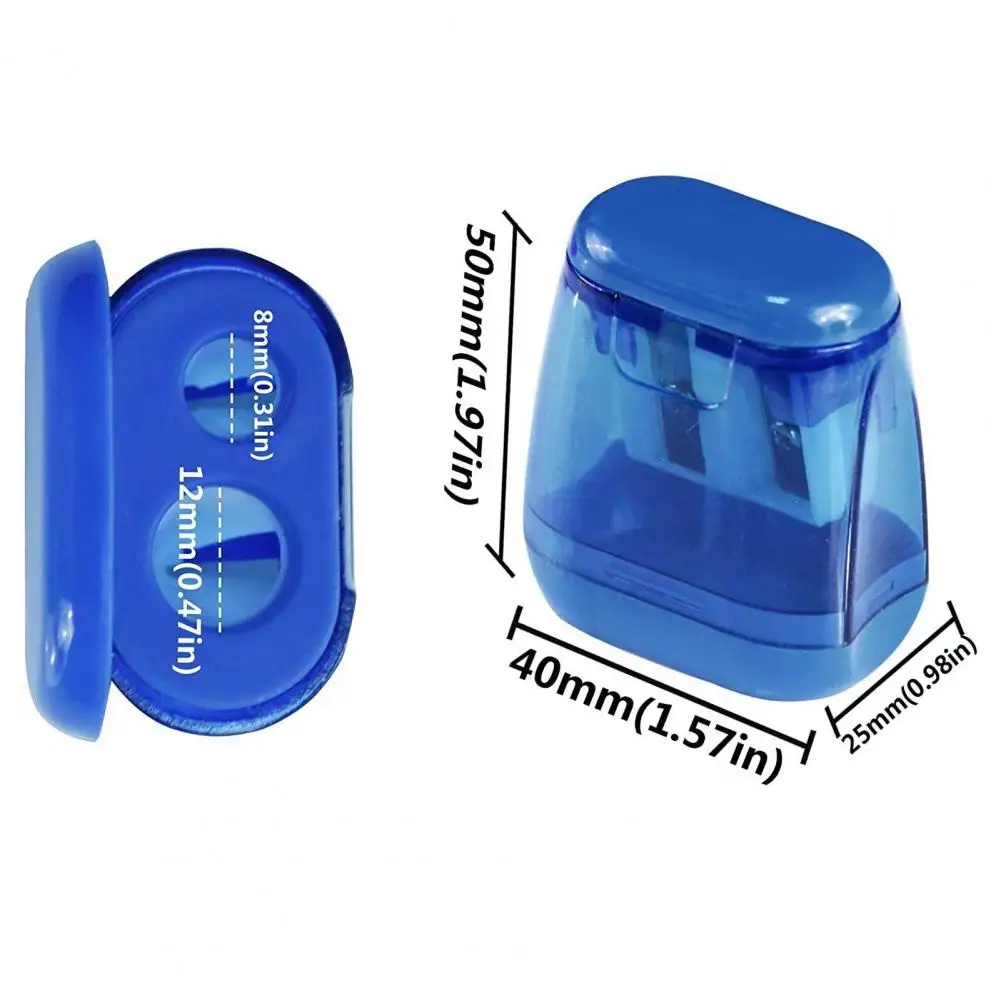 12個のデュアルホールペンシルシャープナー,炭素鋼ブレード,透明,鉛筆,学用品