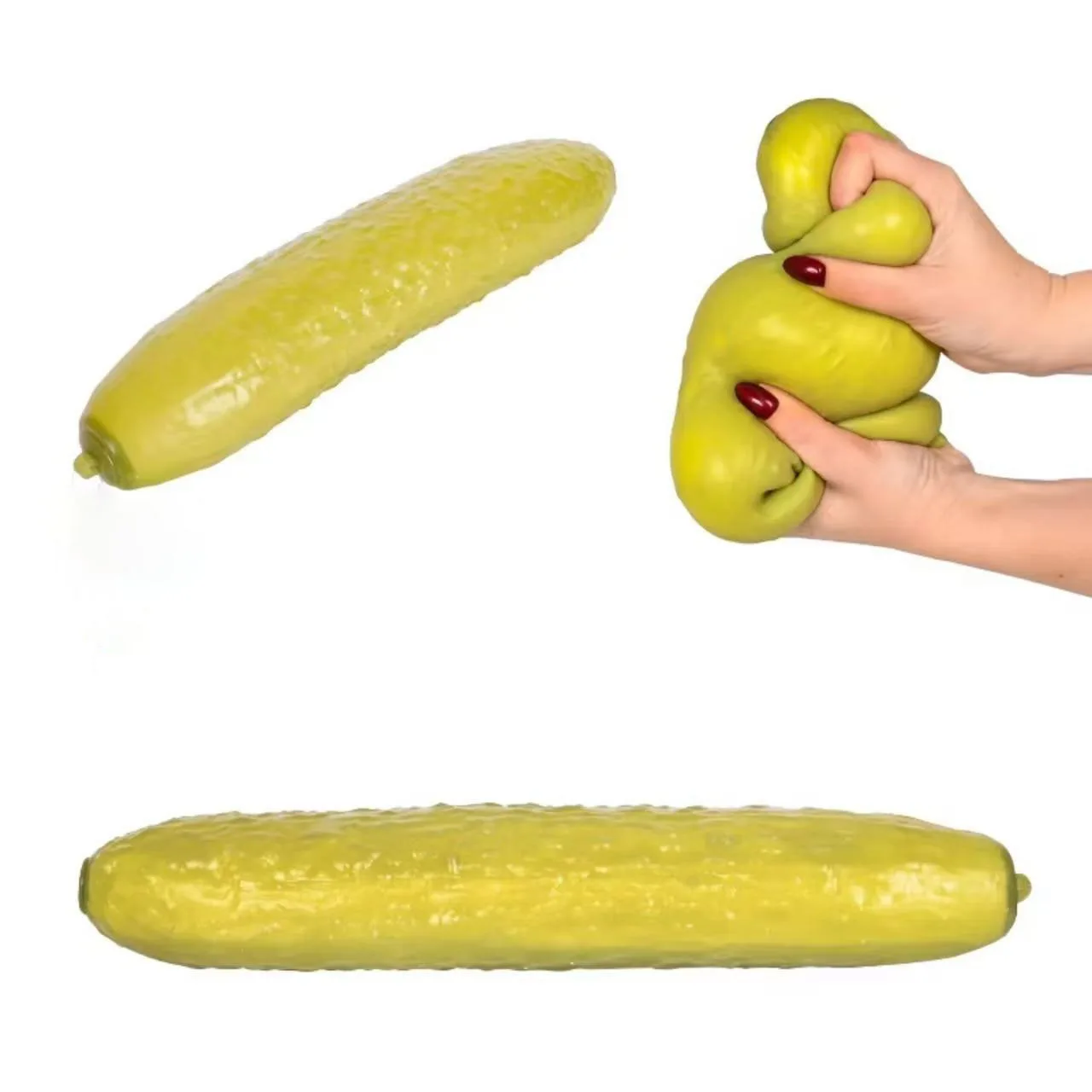 1 Stück Gurkenförmiges Quetschspielzeug Kreatives Geschenk für Kinder und Erwachsene Sensorisches Spielzeug Realistisches Interessantes Entspannungsspielzeug