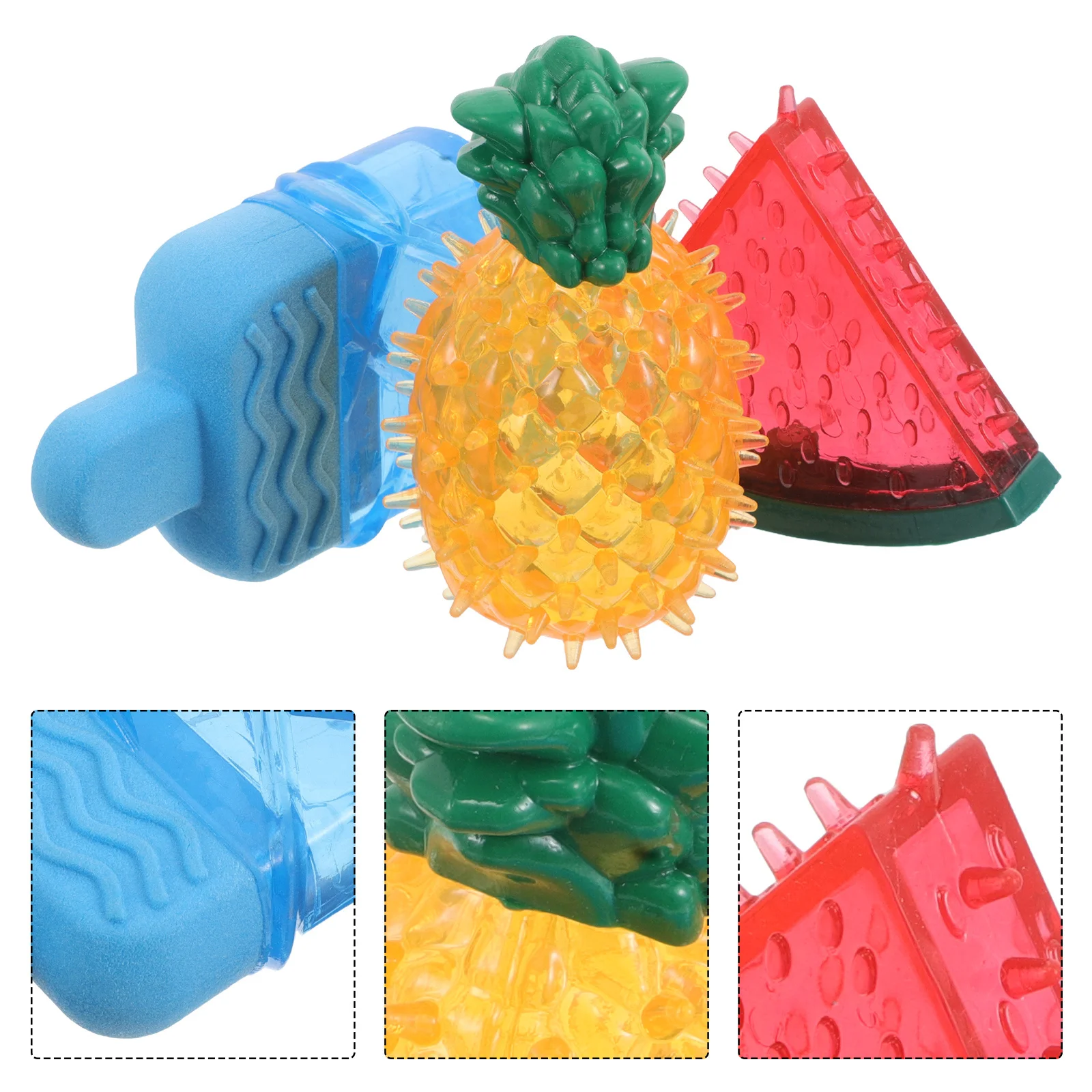 

3pcs Pet Chew For Dogs Durable Tpr Puppy Teething Ice Cooling Squeaky Interactive Dog Summer Teeth Cleaning Freezable
