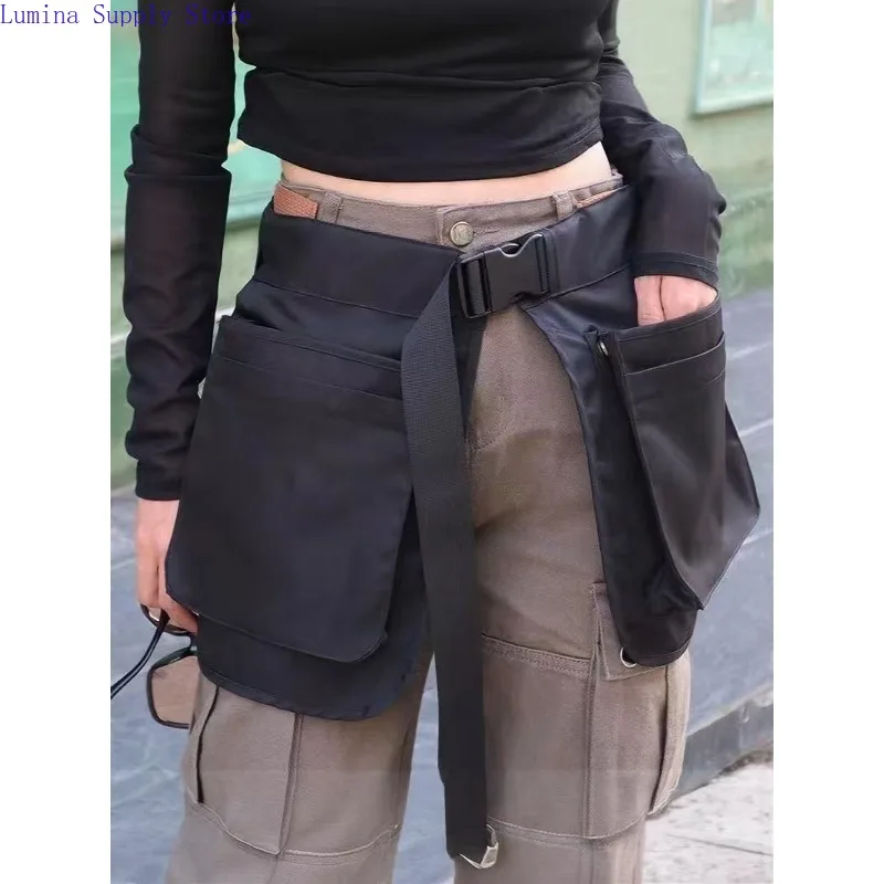 Multifunktionale Outdoor-Hüfttasche mit mehreren Taschen und Reißverschluss, stilvoller Gürtel, Hüftkappe, hängende Aufbewahrungstasche, atmungsaktiv