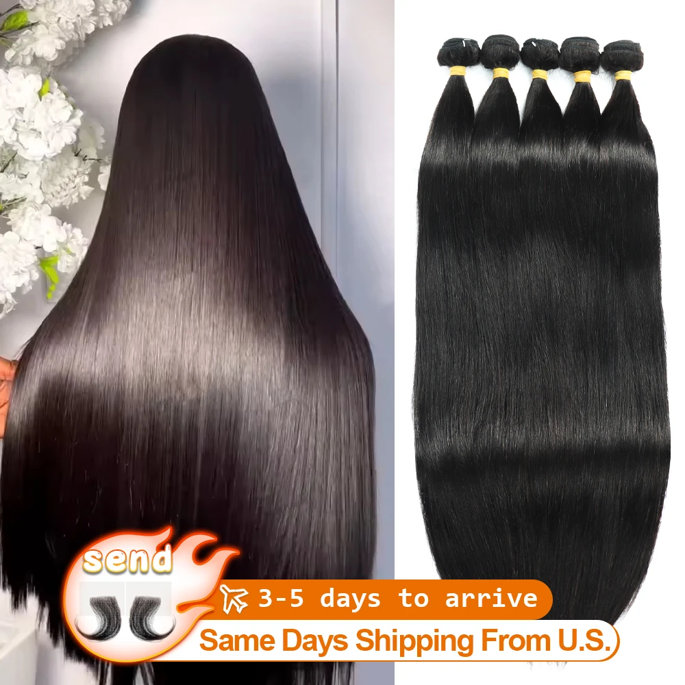 30 32 34 بوصة العظام مستقيم الطبيعية البرازيلي الخام شعر بشري لعذراء حزمة 3/4 قطع 14A 16A نسج حزم وصلات شعر