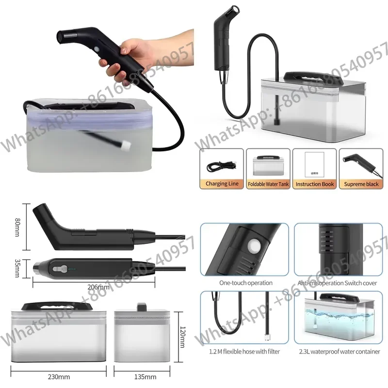 Bathroom Gadget Water Jet Spray Muslim Shower Electric Portable Bidet Sprayer with 2.3L Water tank for Toilet & Outdoor