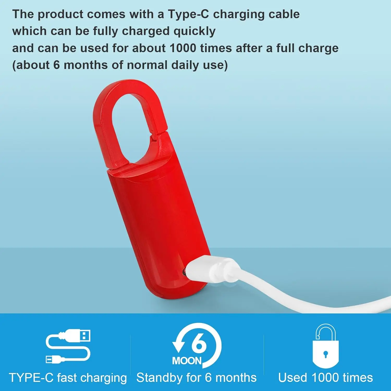 قفل بصمة ذكي صغير، قفل بصمة الإبهام البيومترية بدون مفتاح، قفل صالة الألعاب الرياضية المدرسية، أقفال إلكترونية صغيرة قابلة لإعادة الشحن #4