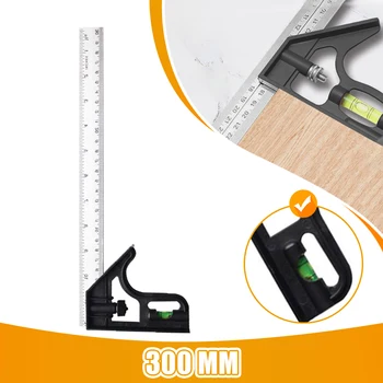 DIY 정밀 스테인레스 스틸 알루미늄 측정 도구, 조정 가능한 목공 도구, 직각 눈금자 각도기 측정 도구