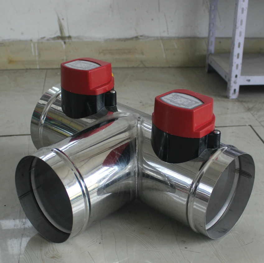 304-stainless-steel-electric-3-way-valve-adjustable-air-volume-control-damper-with-check-valve-function-51-400mm-diameter