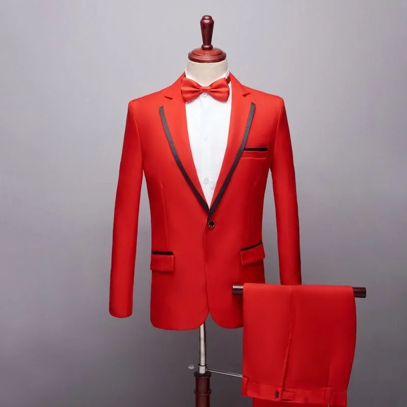 

862Groom and best man Western style men's singer stage performance suit dress