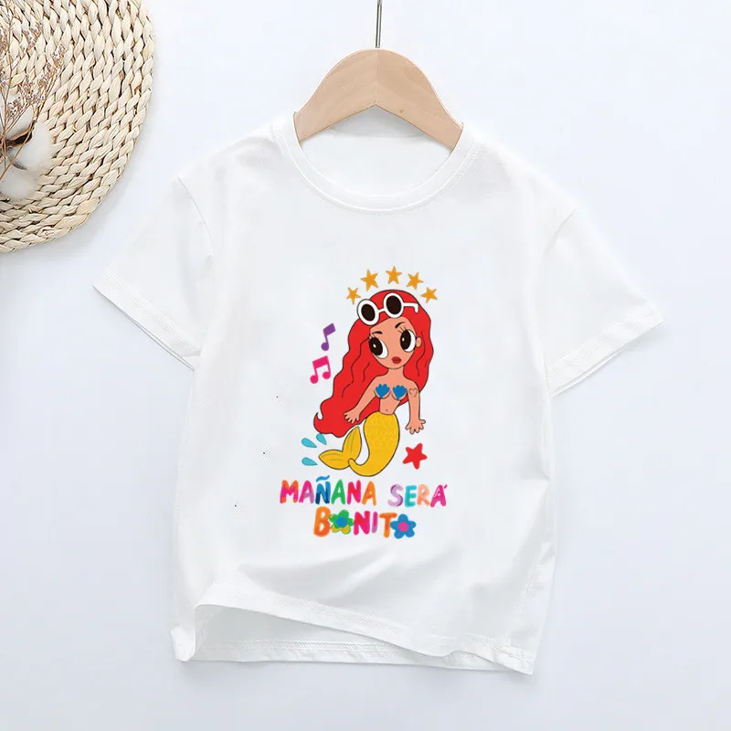 Manana Sera Bonito Karol G Bichota Print Kids T shirt Fashion Baby Girls Summer Boys Clothes Children Short Sleeve T-shirts