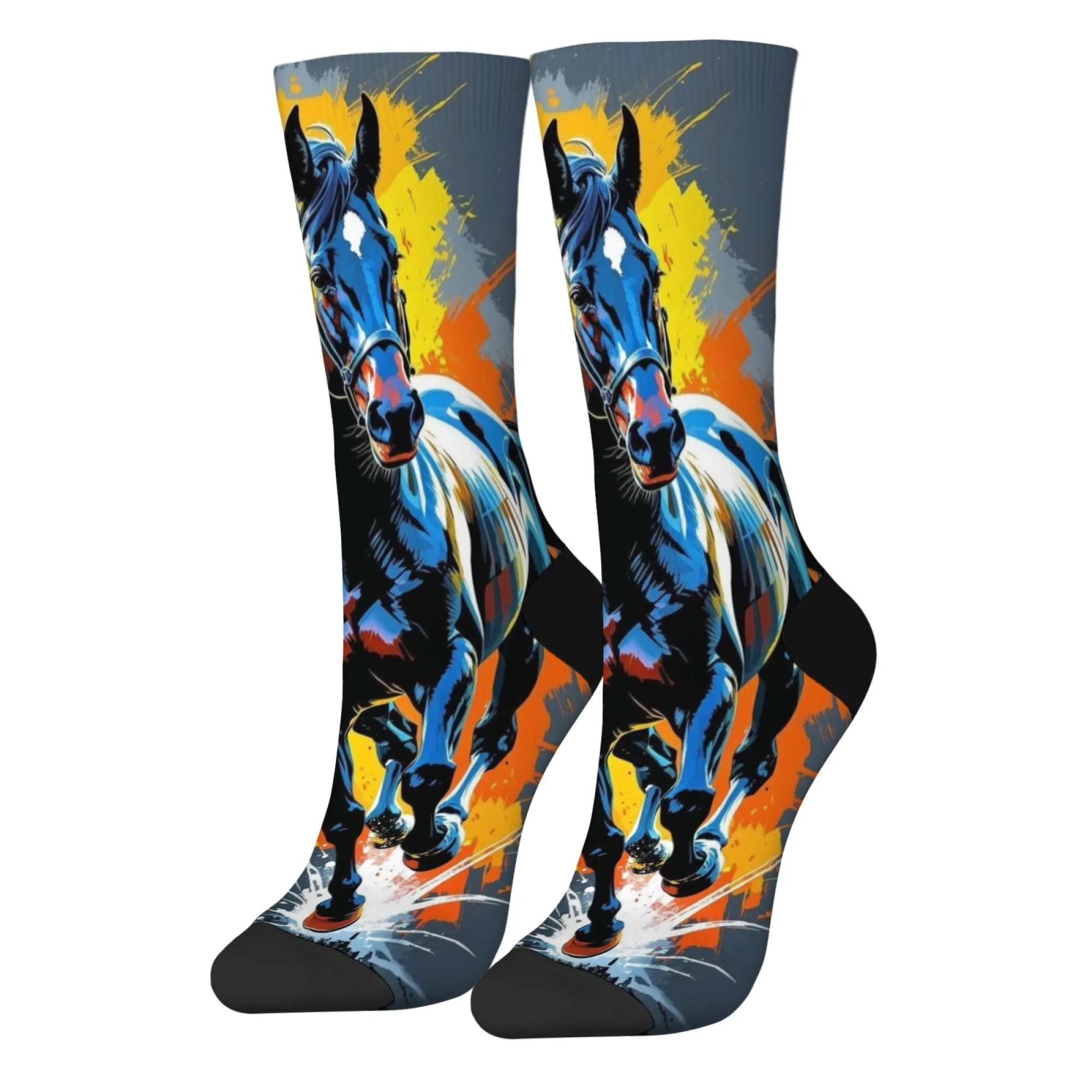 Wild Horse Men's Socks Retro Fashion Comfortable Non-slip Casual Sports Socks Novelty Funny Happy Crew Socks Gift Hip Hop Style