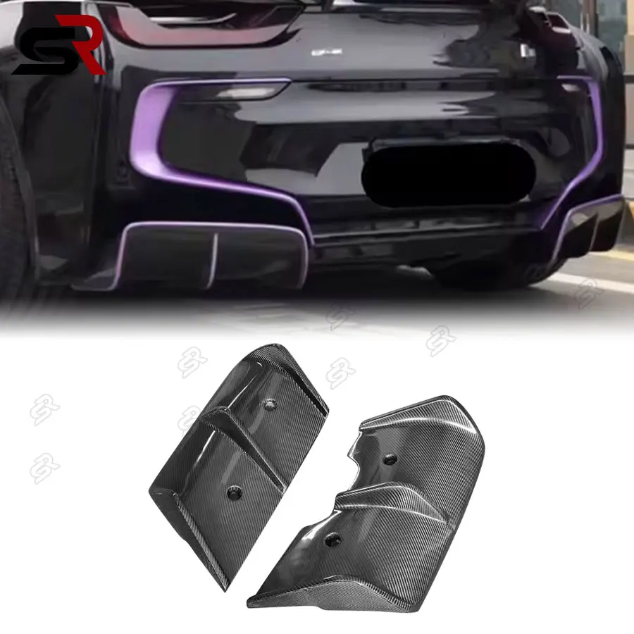 For BMW I8 carbon fiber rear bumper diffuser car rear lip under spoiler splitter tuning accessories body kit