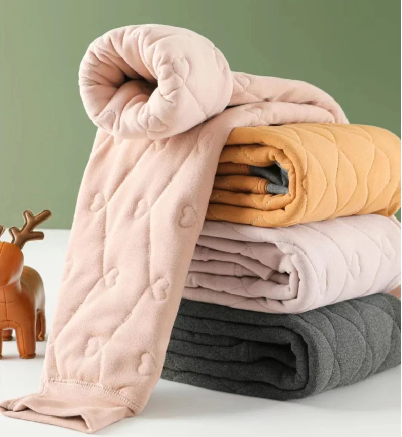 Children's Warm Pants Leggings Girls Boys Primary School Uniform Underlay Plush Trousers Winter Inner Wear Kids Cotton Pants